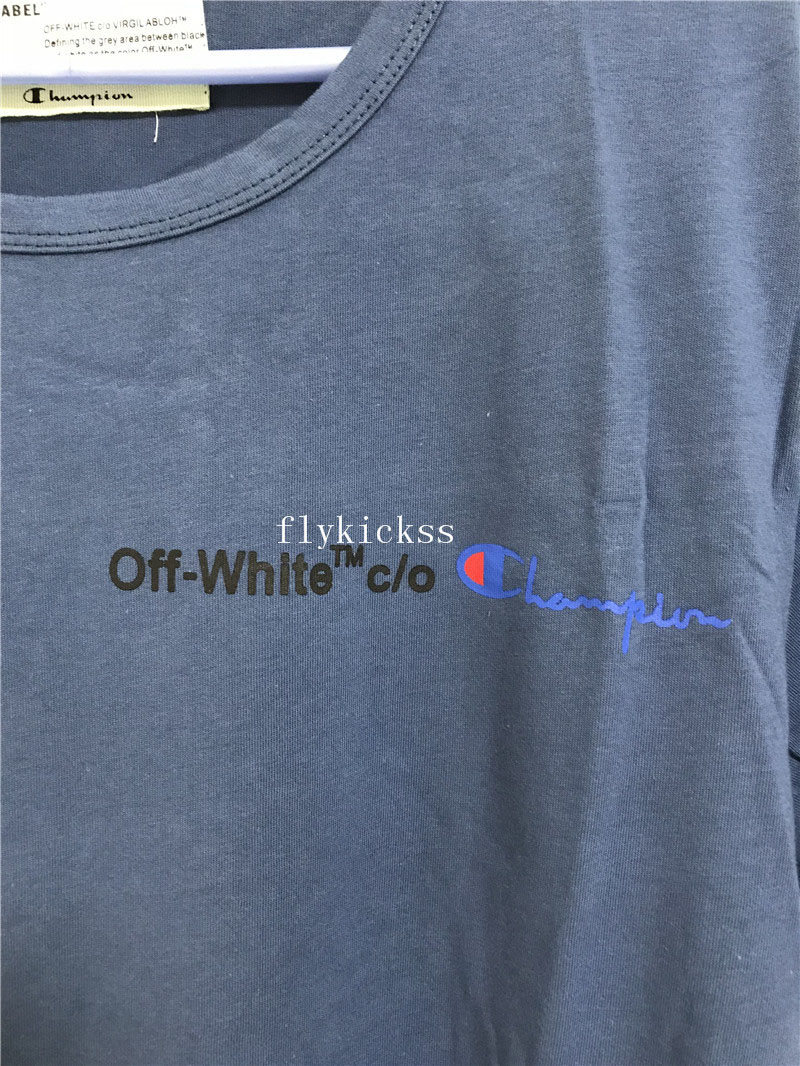 Off White Champion Blue Tshirt